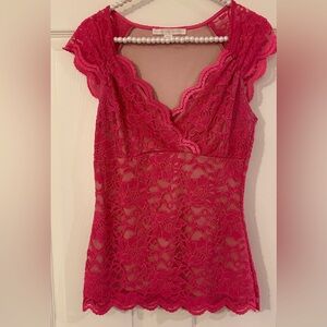 Pretty Pink Lace Camisole Top.